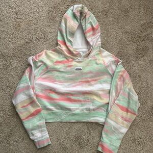 Pastel Tie-Dye Cropped Hoodie